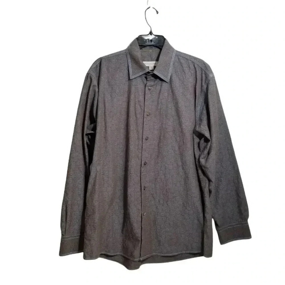 {Pronto Uomo} Men's Textured Button Down Casual Shirt - Picture 4 of 13
